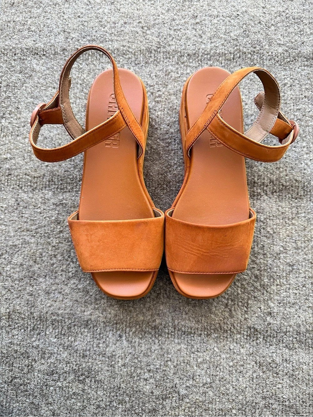 Camper Platform Ankle-Strap Sandals in Brown EU 35